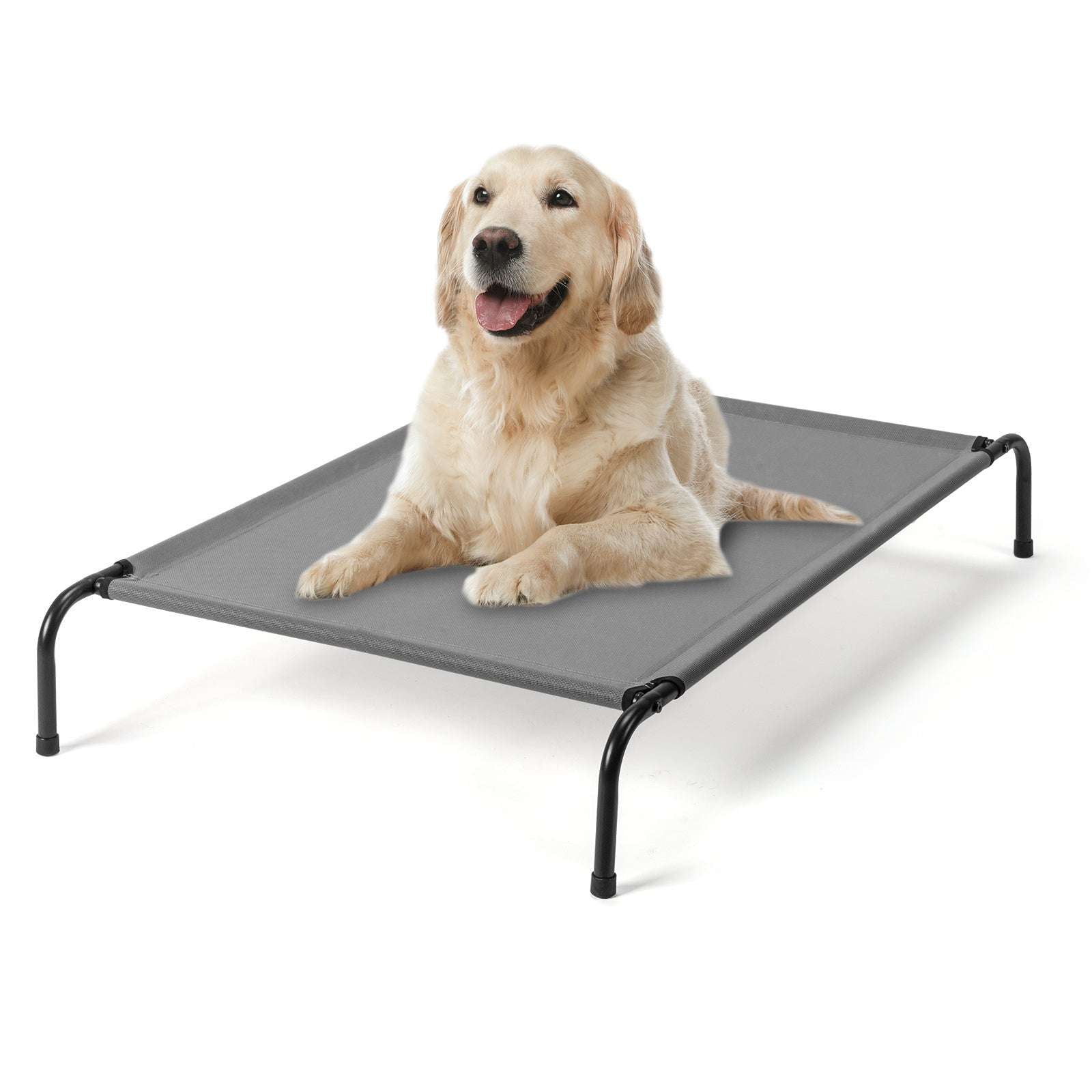 Large Elevated Dog Bed - Breathable Cooling Pet Cot for Large Dogs Up to 80lbs | Outdoor Indoor Raised Dog Bed with Steel Frame | 50" x 31" x 8"