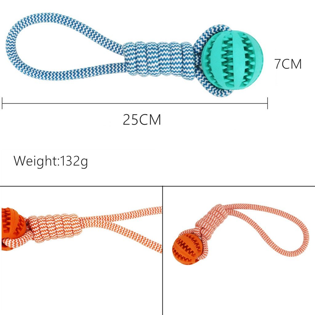 Dog Toys Balls Interactive Treat Rope Rubber Leaking Balls For Small Medium Dogs Chewing Bite Resistant Pet Tooth Cleaning VELOXRA