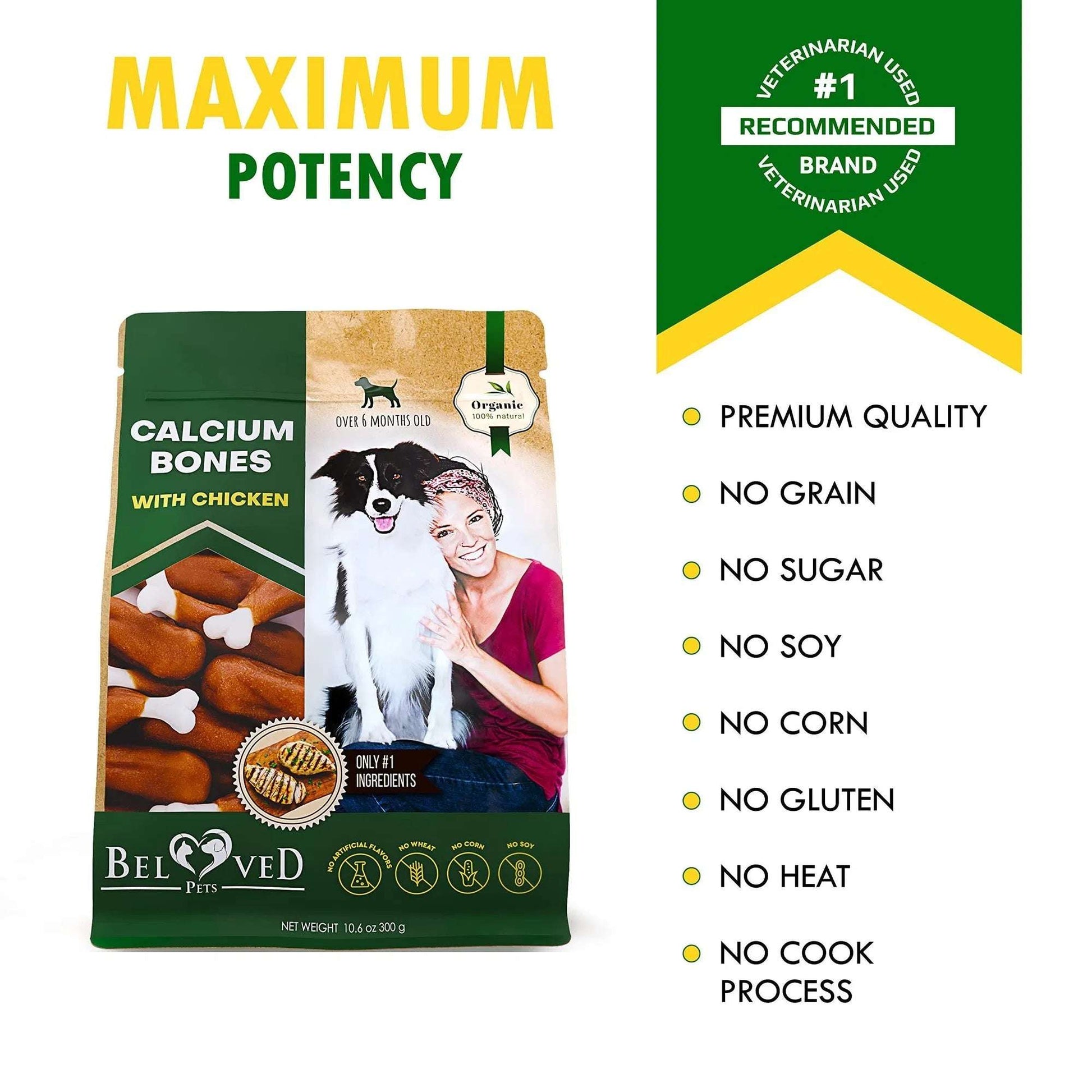 Dog Calcium Bones Wrapped Chicken & Rawhide Free Chew Treats Pet Healthy Dried Snacks Grain Free Organic Meat Chews For Training Small Large Dogs