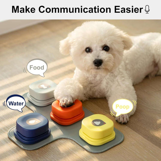 Dog Talking Buttons Set - 3 Recordable Communication Buttons With