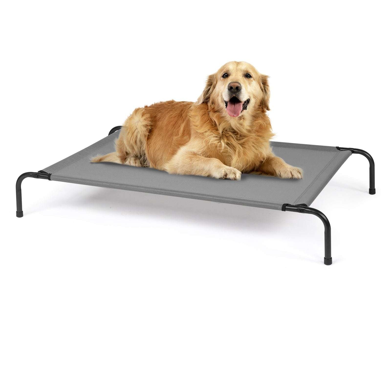 Large Elevated Dog Bed - Breathable Cooling Pet Cot for Large Dogs Up to 80lbs | Outdoor Indoor Raised Dog Bed with Steel Frame | 50" x 31" x 8"
